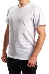 Biały t-shirt w serek
