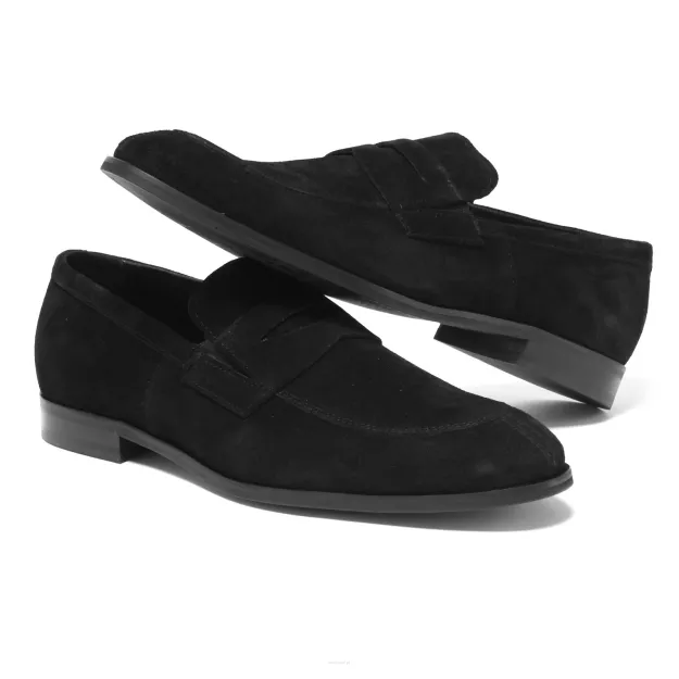 Czarne loafersy split toe