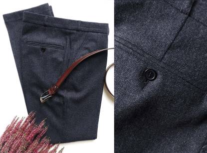 Granatowe spodnie tweedowe