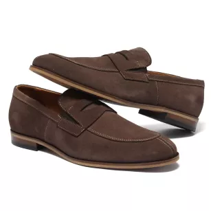 Popielate loafersy męskie split toe