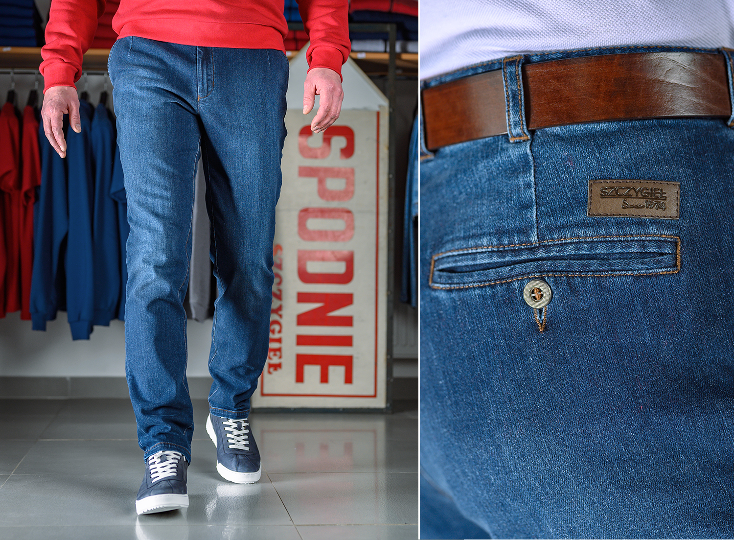 Model spodni z jeansu z naszej pracowni. 